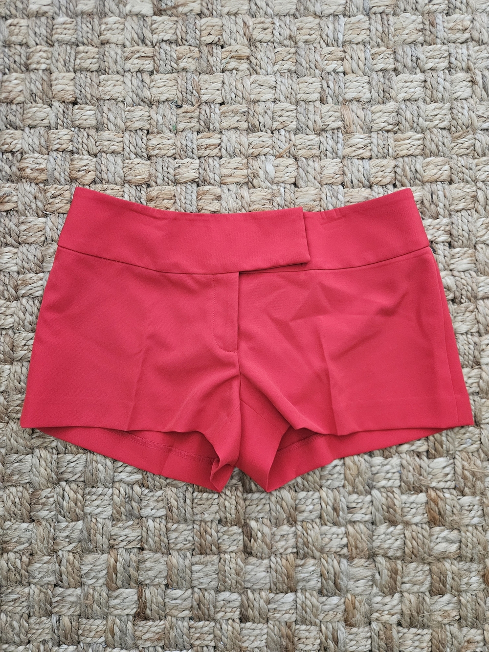 Milly High-Waist Tailored Shorts in Bright Red